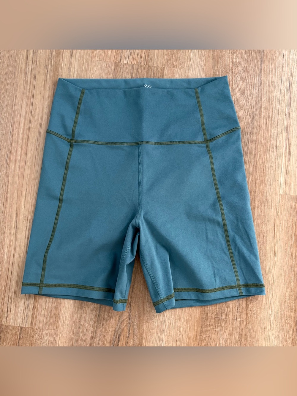 J. Crew Women's Teal High-Rise Active Performance Bike Shorts